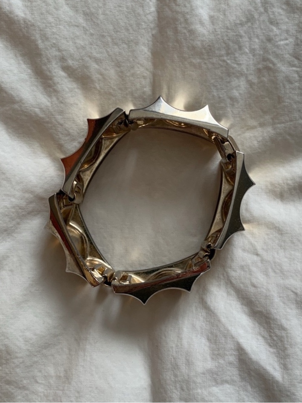 VTG Coro Pegasus Signed Art Deco Bracelet | Rhodium Silver Tone | Mid Century
